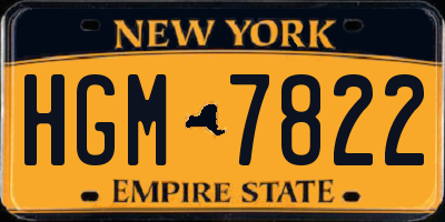 NY license plate HGM7822