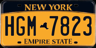 NY license plate HGM7823