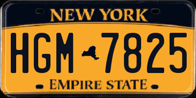 NY license plate HGM7825