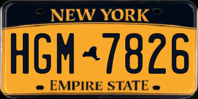 NY license plate HGM7826