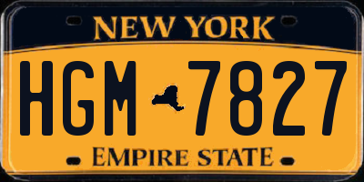 NY license plate HGM7827