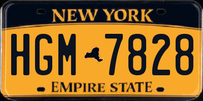 NY license plate HGM7828