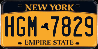 NY license plate HGM7829