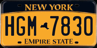 NY license plate HGM7830