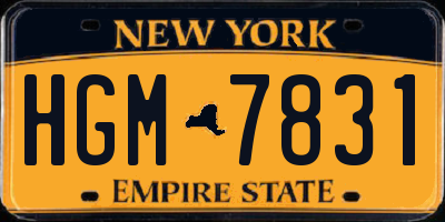 NY license plate HGM7831