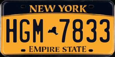 NY license plate HGM7833