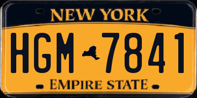 NY license plate HGM7841