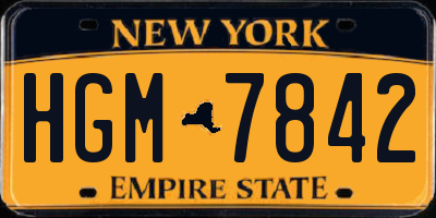 NY license plate HGM7842