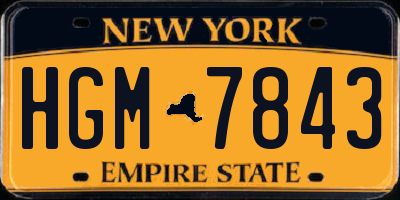 NY license plate HGM7843