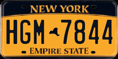 NY license plate HGM7844