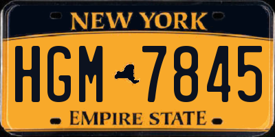 NY license plate HGM7845