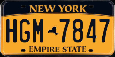 NY license plate HGM7847