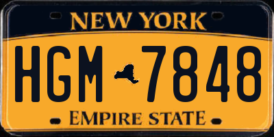 NY license plate HGM7848