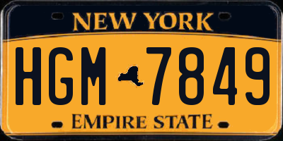 NY license plate HGM7849