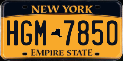 NY license plate HGM7850