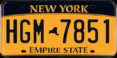 NY license plate HGM7851