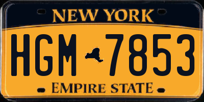 NY license plate HGM7853