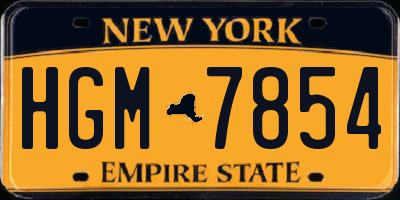 NY license plate HGM7854