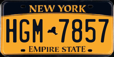 NY license plate HGM7857