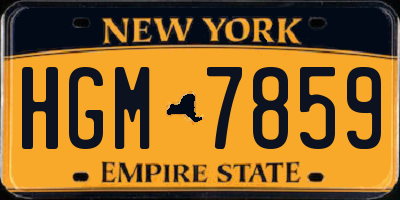 NY license plate HGM7859