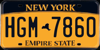 NY license plate HGM7860