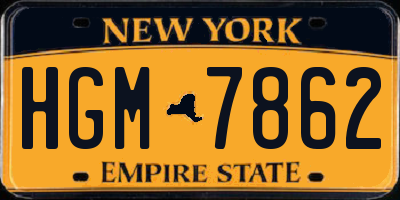 NY license plate HGM7862