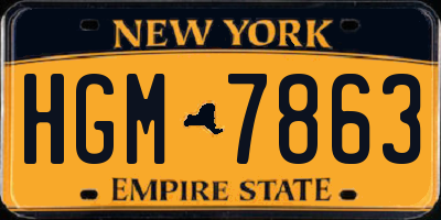 NY license plate HGM7863