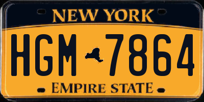 NY license plate HGM7864