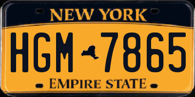 NY license plate HGM7865