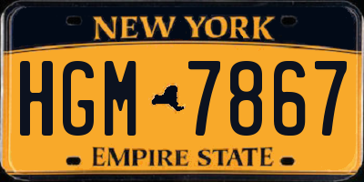 NY license plate HGM7867