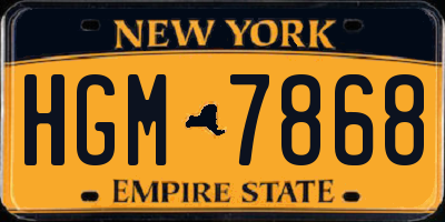 NY license plate HGM7868