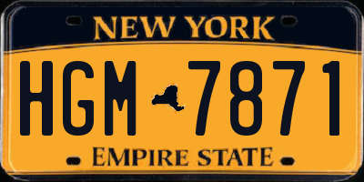 NY license plate HGM7871