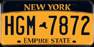 NY license plate HGM7872