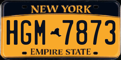 NY license plate HGM7873