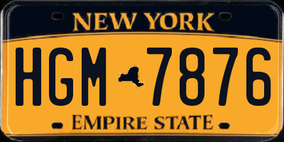 NY license plate HGM7876