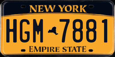 NY license plate HGM7881