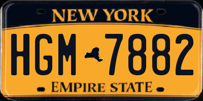 NY license plate HGM7882