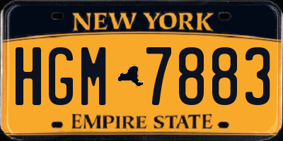 NY license plate HGM7883