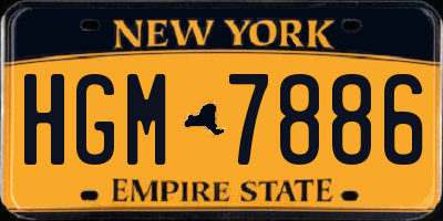 NY license plate HGM7886