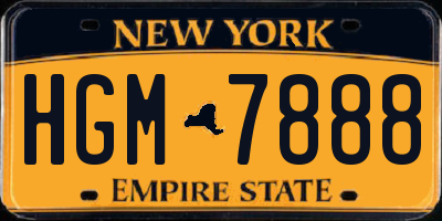 NY license plate HGM7888