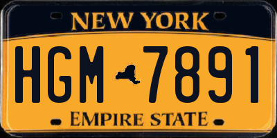 NY license plate HGM7891