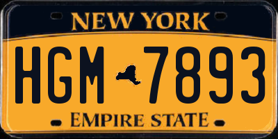 NY license plate HGM7893