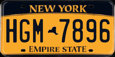 NY license plate HGM7896