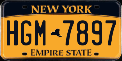 NY license plate HGM7897