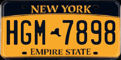 NY license plate HGM7898