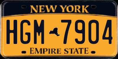 NY license plate HGM7904