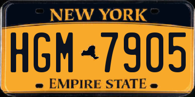 NY license plate HGM7905