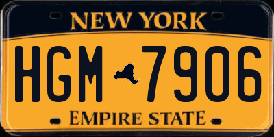 NY license plate HGM7906