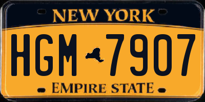 NY license plate HGM7907