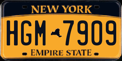 NY license plate HGM7909